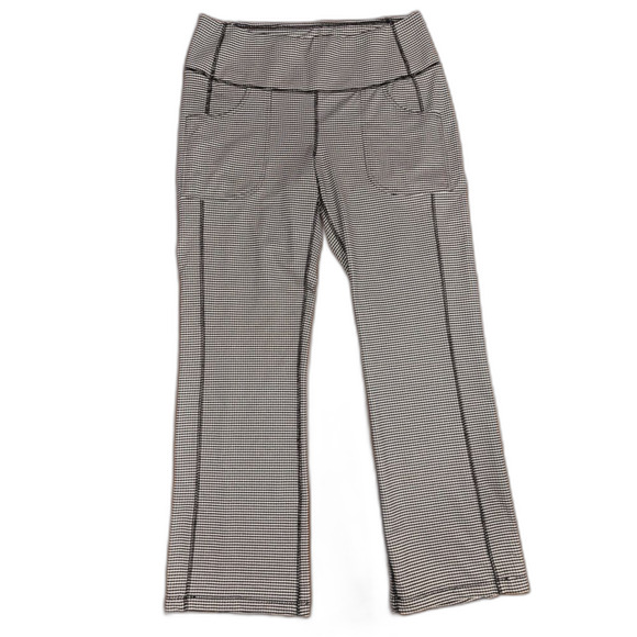 Jofit Black White Check Stretch Pull-On Pants M Mid Rise Golf Travel Comfort - Picture 3 of 8